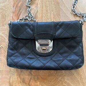 Calvin Klein Black Quilted Leather Chain Crossbody